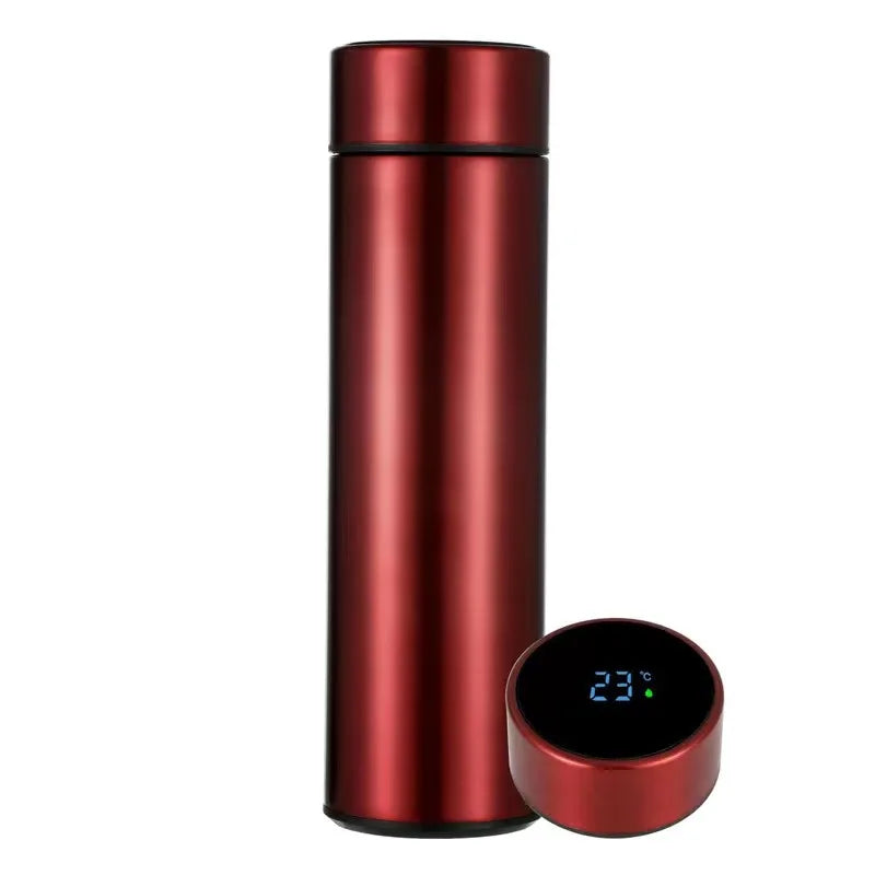 LOGO Name Thermal Bottle with Digital Thermometer 500ml Led Bilayer Flask Vacuum Insulated Bottle Portable Thermos Bottle