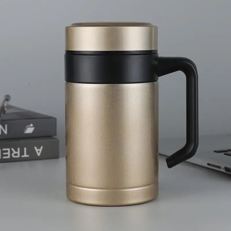 ♥Insulated Stainless Steel Travel Mug with Handle | Double-Wall Thermal Cup for Office & Home