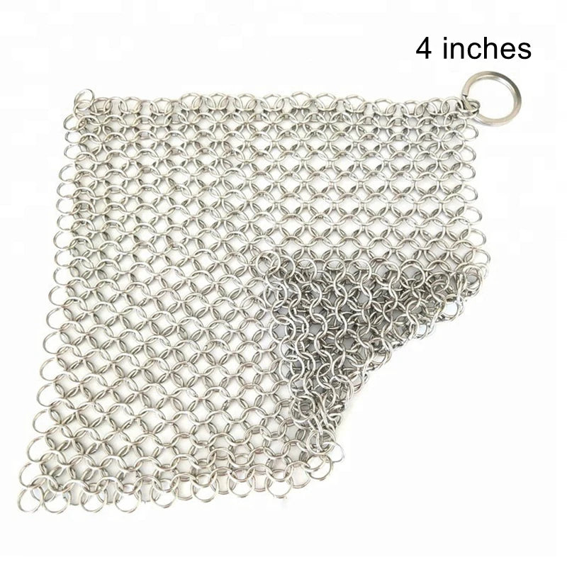 1Pcs Kitchen Cleaning Ring Stainless Steel Cleaner Chainmail Scrubber Accessories Reusable Washing Net Cleaning Tool for Home