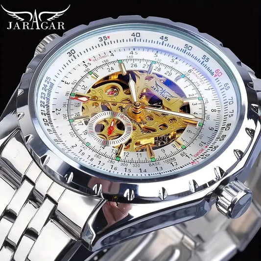 【Mechanical Watch Men's Watch】 Famous Brand Men's Watch - Automatic Mechanical Movement, Large Dial, High-End Feel, Fashionable Business Style, Cool Design