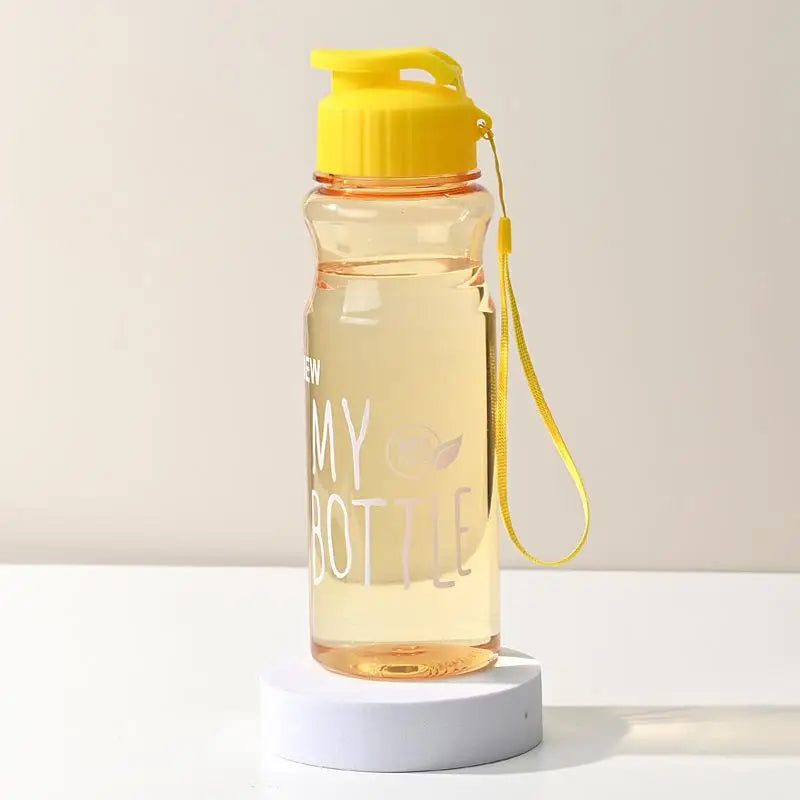550ml Portable Plastic Water Bottle, Transparent Water Cup, Clamshell With Rope Design, Suitable For Fitness, Office, Outdoor