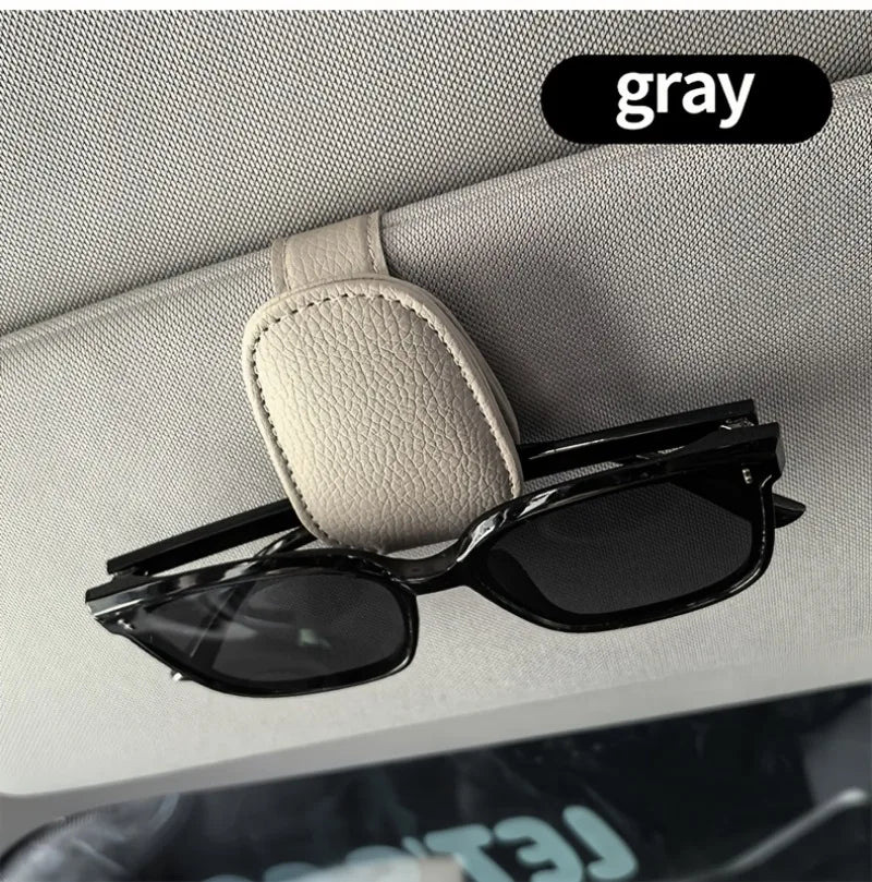Sunglasses Holders For Car Magnetic Genuine PU Leather Sunglasses Clip For Car Visor Glasses Hanger Clip