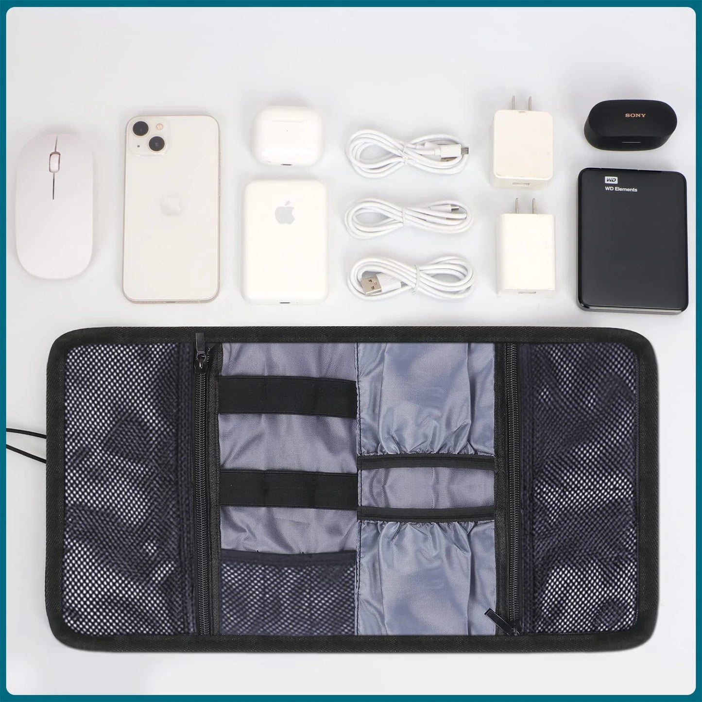 Electronic Organizer Accessories Case Portable Digital Storage Bag Travel Cable Organizer Bag Pouch Carry Case for Power Bank