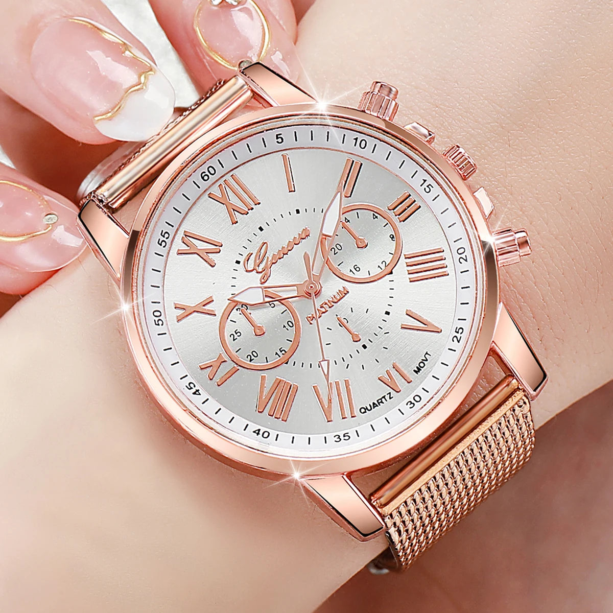 2PCS Women's Watches Fashion Plastic Band Analog Quartz Watch Set（Without Box）