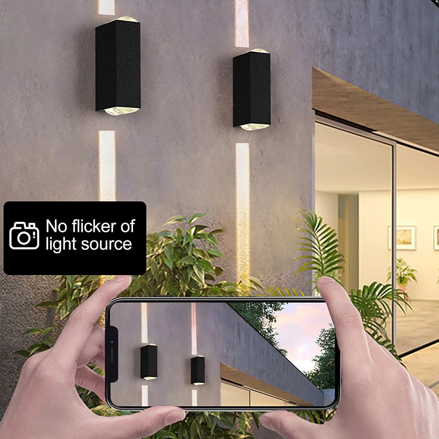 Outdoor Wall Lights, LED Up Down Exterior Lighting IP65 Waterproof Outdoor Light Aluminum Modern Patio Wall Light Fixture Black