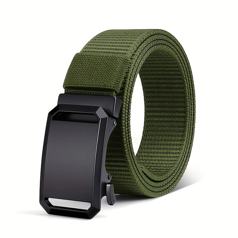Men's Belt With Automatic Metal Buckle , Outdoor Working Tactical Belt ,Toothless Automatic Buckle For sports canvas Belts