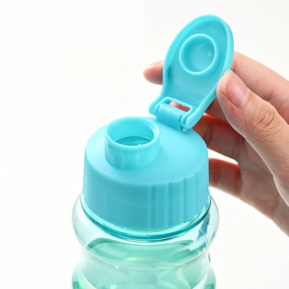 550ml Portable Plastic Water Bottle, Transparent Water Cup, Clamshell With Rope Design, Suitable For Fitness, Office, Outdoor