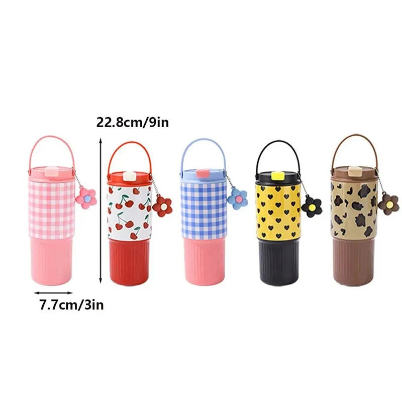 Cute Tumbler 750ML Water Bottle 316 Stainless Steel Vacuum Thermos Bottle Insulated Portable Thermos Cup Gift For Woman Girl