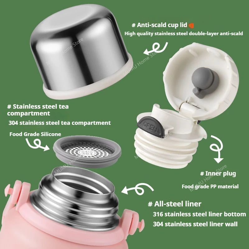 1270ML/1580ML Large Capacity Stainless Steel Thermos Water Bottle Portable Tumbler Vacuum Flasks Keeps Cold and Heat Thermal Mug