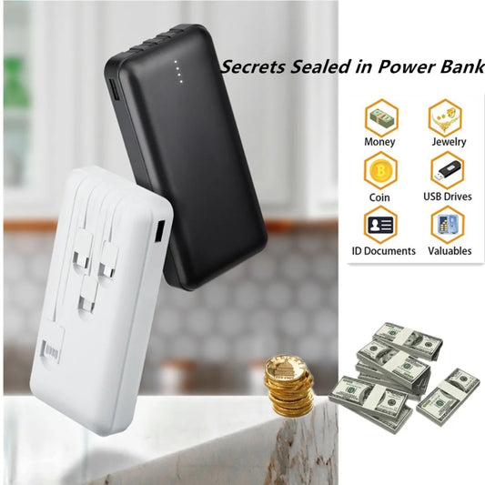 Power bank-shaped storage box can store watches, cash, jewelry, smoking utensils, etc. Interesting safe