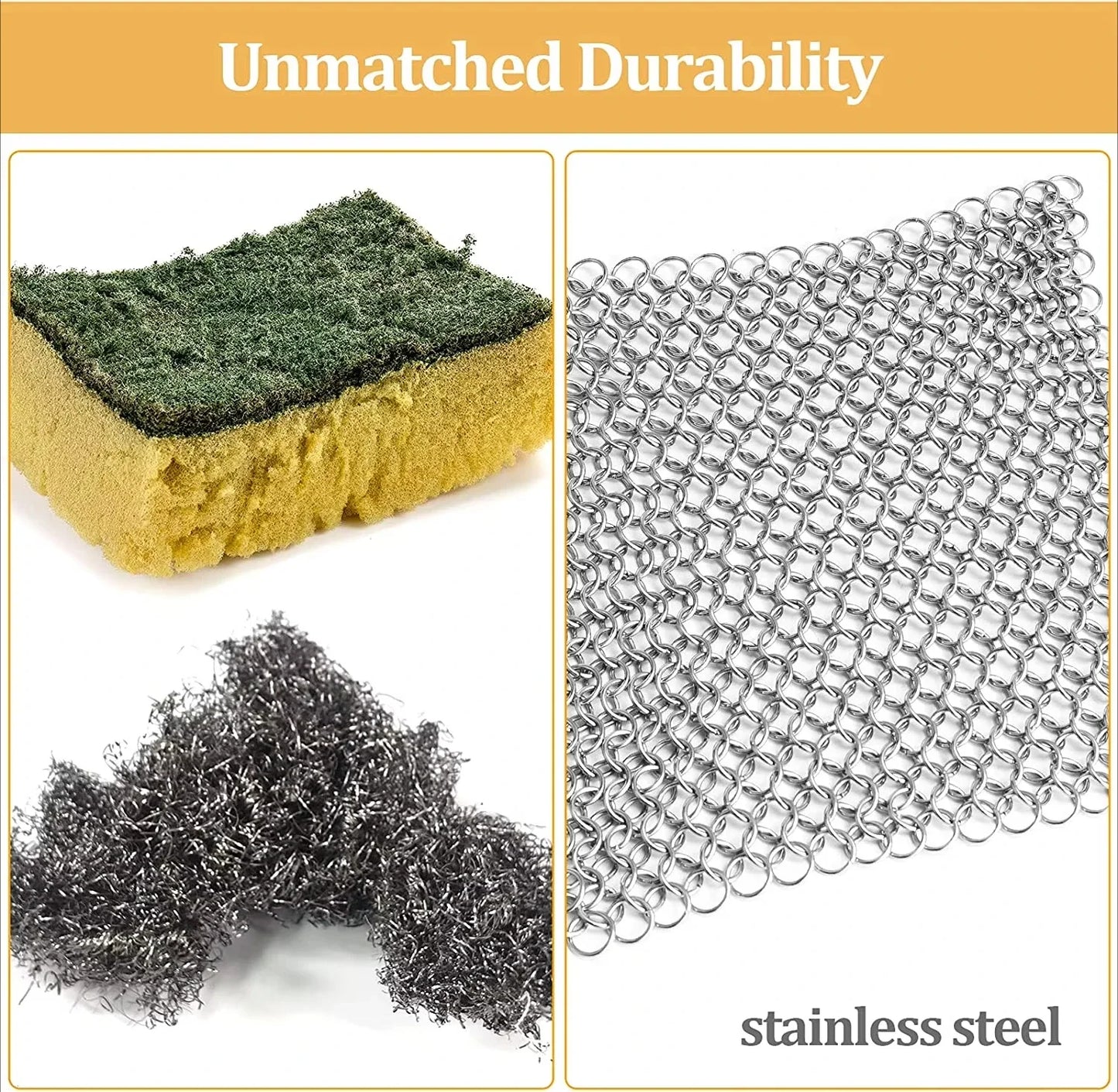 1PC Kitchen Cleaning Ring Stainless Steel Cleaner Chainmail Scrubber Accessories Reusable Washing Net Cleaning Tool for Home