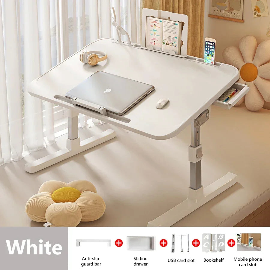 Computer Desk Bed Top Desk Adjustable Folding Simple Home Bedroom Sitting Floor Bay Window Laptop Office Small Desk Board