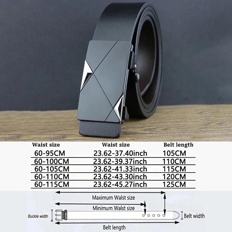 Men Belt Work Business Genuine Leather Casual Designer Belts Simplicity Fashion Dress belt for man Automatic Buckle StrapsZD2204