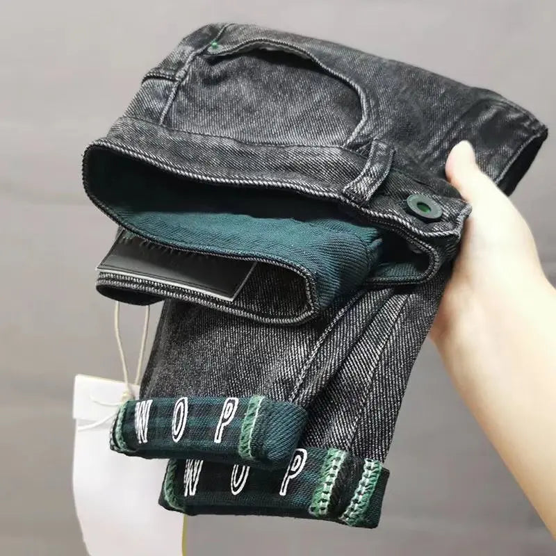 Men's Straight Leg Jeans Casual Wear Resistant Wear Youth Sle Summer Faion Slim Fit Long Pants Cotton Stretch Denim