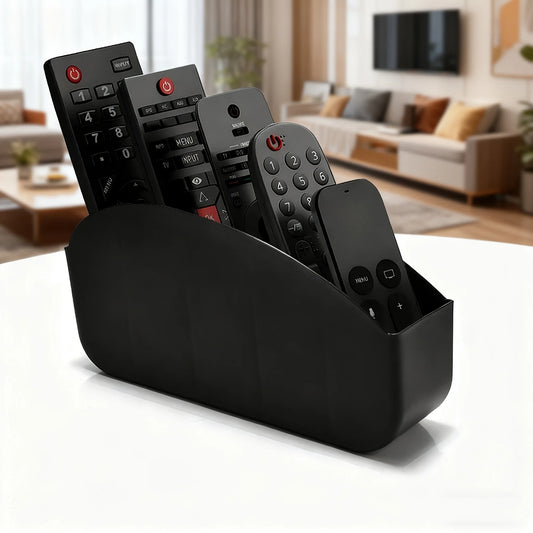 Remote Control Storage Box With 5 Compartments Made of Plastic - Suitable for Organizing Remote Controls for Tvs, Media Players