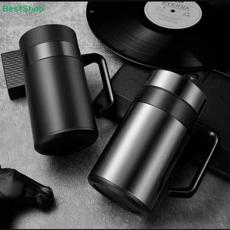 ♥Insulated Stainless Steel Travel Mug with Handle | Double-Wall Thermal Cup for Office & Home