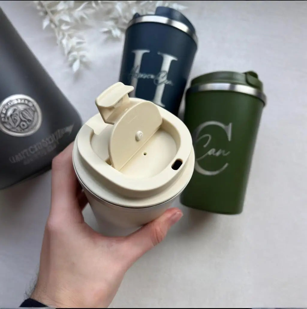 Personalized Name Thermos Mug Custom Engraved Double Wall Stainless Steel Travel Cup Vacuum Insulated Tumbler for Coffee Tea