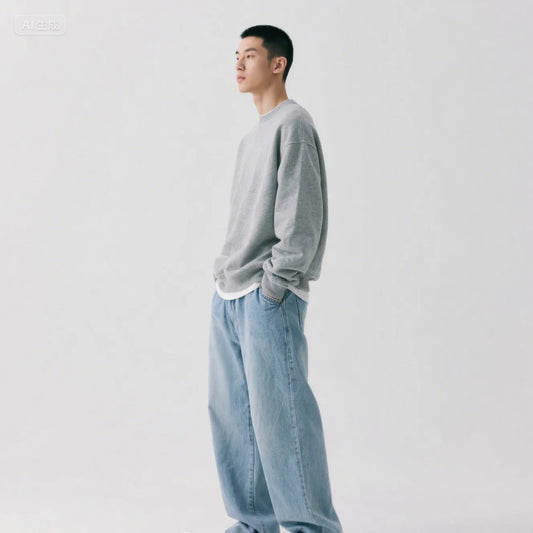 Mens Jeans Large Denim Jeans for Teens Trousers for Men Jean Baggy Pants Men's Fashion Man Male Streetwear Korean Men´s