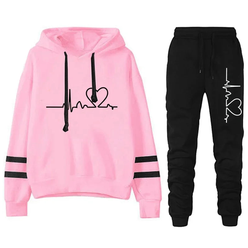 Womens Tracksuit Casual Stripe Versatile Sweatshirt Black Sweatpants Loose Print High Quality Outfits Single Piece Hoodies Pants