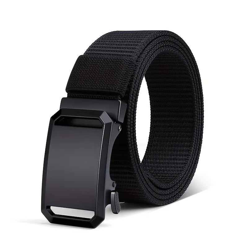 Men's Belt With Automatic Metal Buckle , Outdoor Working Tactical Belt ,Toothless Automatic Buckle For sports canvas Belts