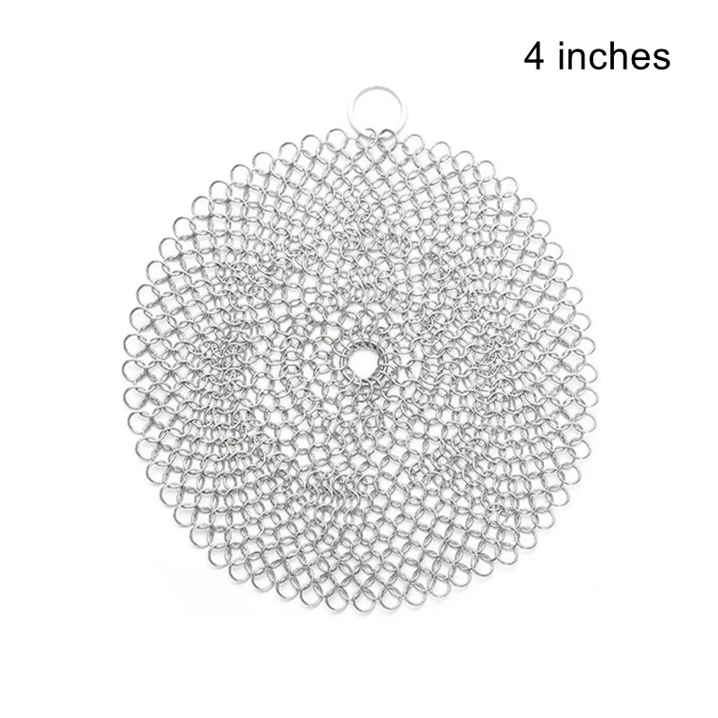 1Pcs Kitchen Cleaning Ring Stainless Steel Cleaner Chainmail Scrubber Accessories Reusable Washing Net Cleaning Tool for Home