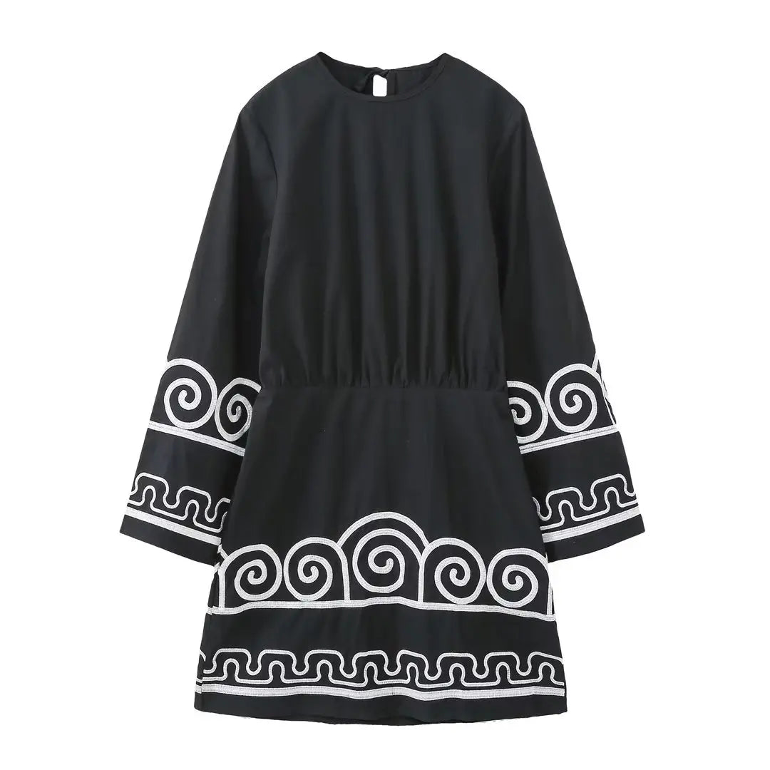 European and American style dress for women, casual loose evening dress, new ethnic style dress, short skirt for women