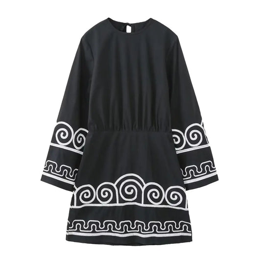 European and American style dress for women, casual loose evening dress, new ethnic style dress, short skirt for women