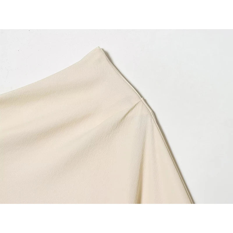 Women's Tops Spring Summer Fashion Asymmetric Hem Pleated Tops Casual Female Chic Tops