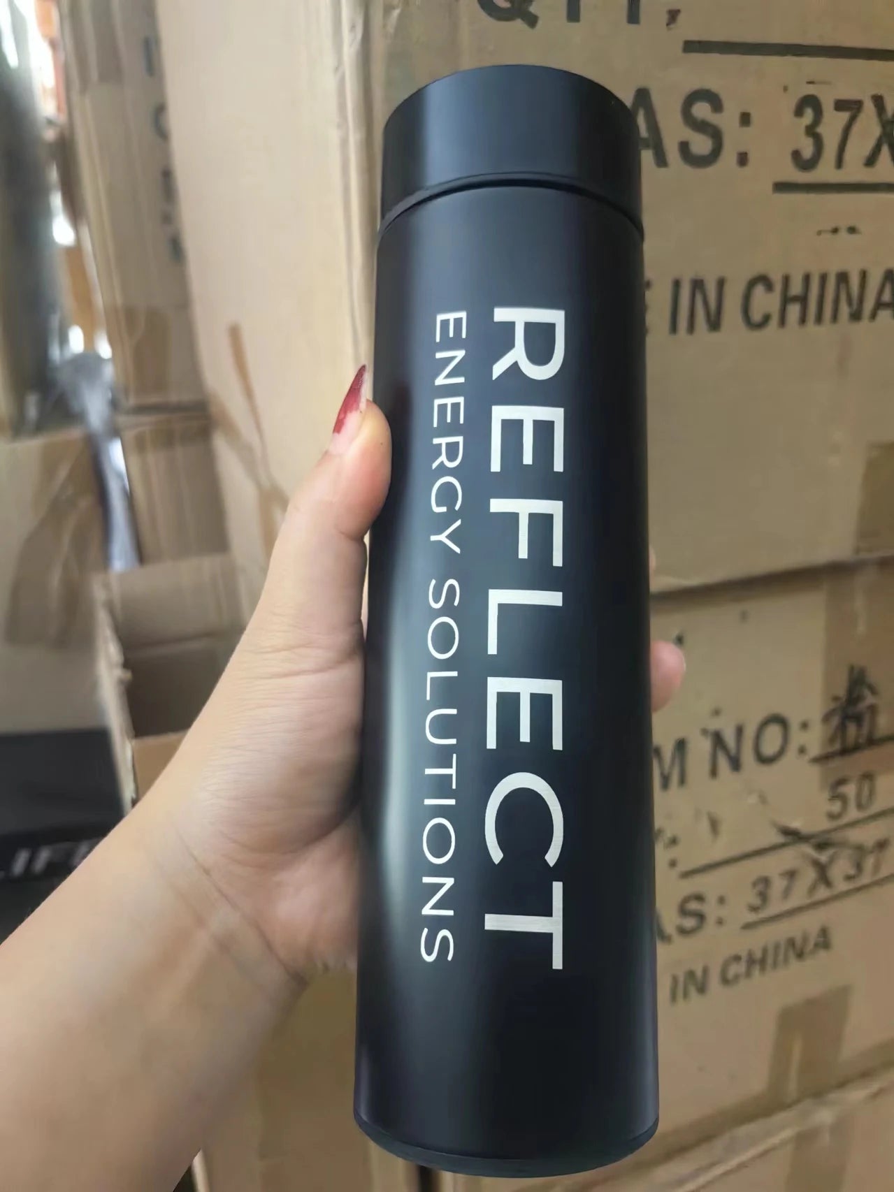 LOGO Name Thermal Bottle with Digital Thermometer 500ml Led Bilayer Flask Vacuum Insulated Bottle Portable Thermos Bottle