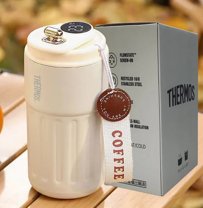 THERMOS Smart Vacuum Cup Bottle Water Digital LED Temperature Coffee Cup 316 Stainless Steel Office Cup Business Portable Mug
