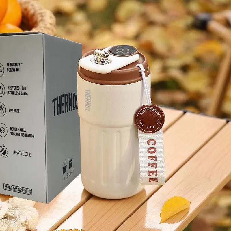 THERMOS Smart Vacuum Cup Bottle Water Digital LED Temperature Coffee Cup 316 Stainless Steel Office Cup Business Portable Mug