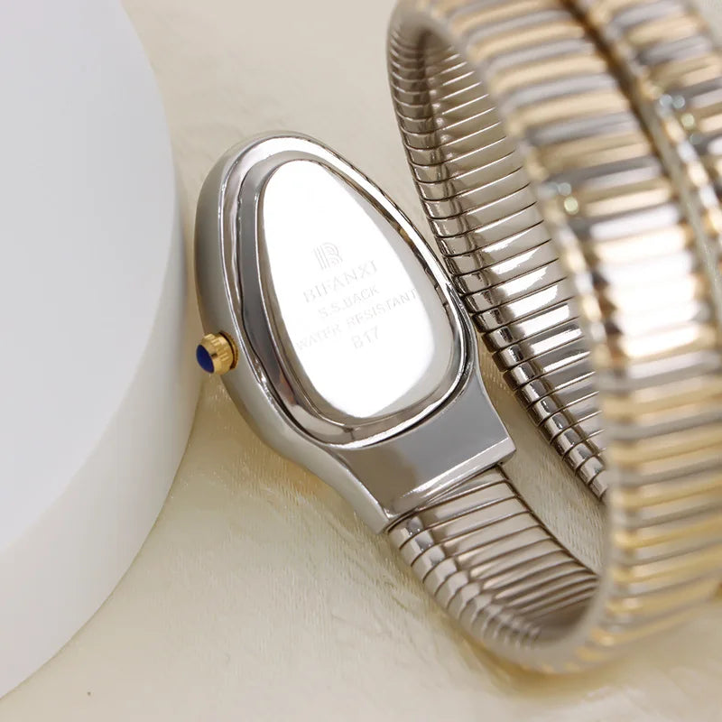 New Top Women's Watches Snake Shape Creative Design Pattern Dial Women's Watches Quartz Ladies Watch Fashion Unique Wristwatch
