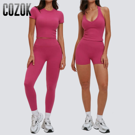 Yoga Set for Women 2026 Beauty Back Tight-Fitting Versatile Yoga Outfit Outdoor Running Sports Set Gym Wear Workout Clothes
