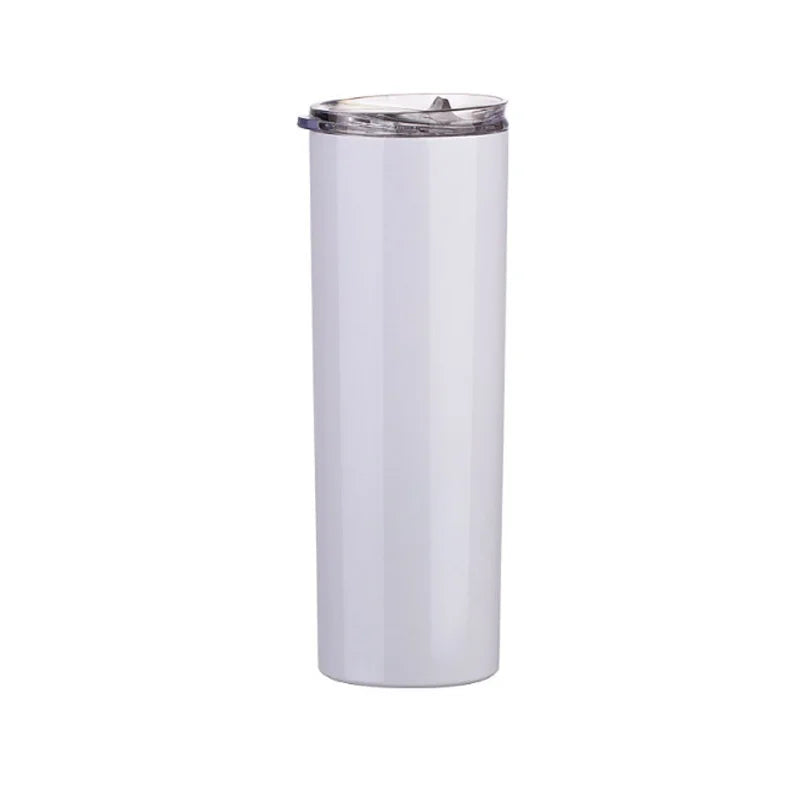 Tumblers 20 oz Skinny Straight Tumbler with Lid  Double Wall Insulated Bulk with Shrink Wrap Film for DIY Gifts