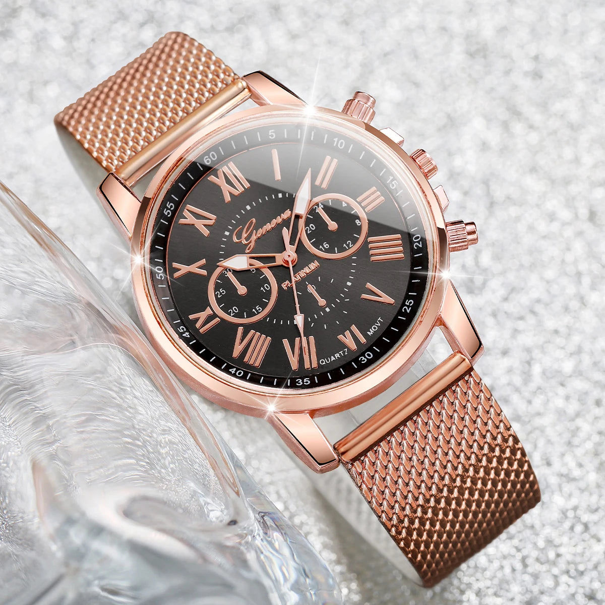 2PCS Women's Watches Fashion Plastic Band Analog Quartz Watch Set（Without Box）