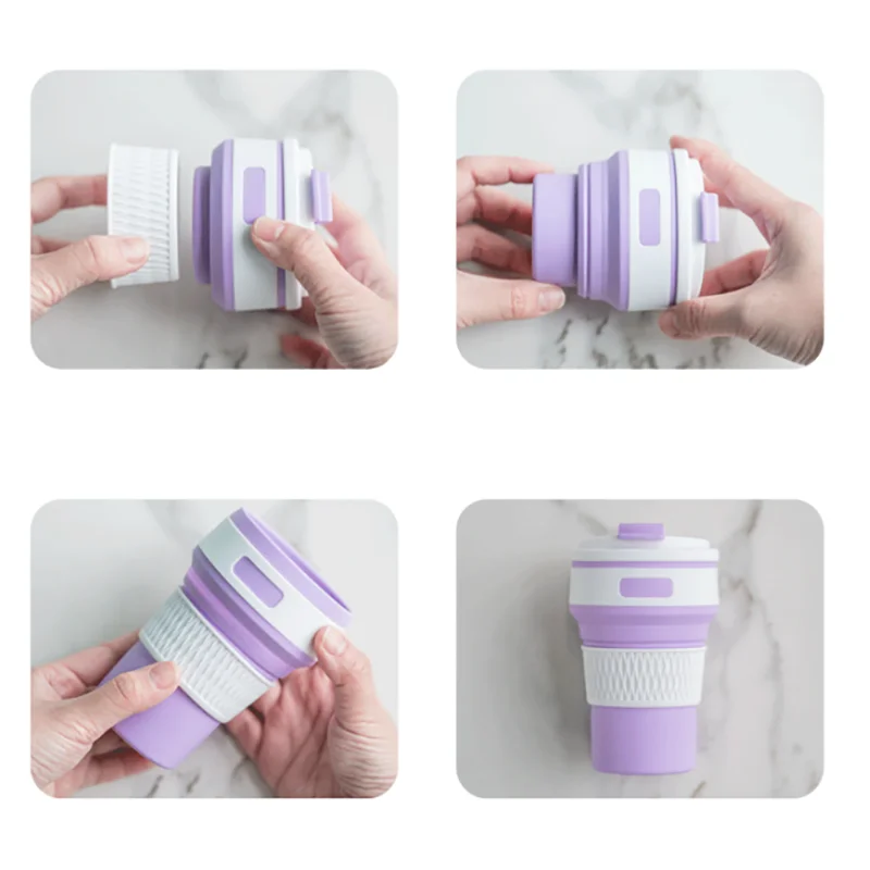 Silicone Folding Water Cup Portable Travel Sports Cup Outdoor Camping Portable Folding Coffee Cup Accompanying Water Cup