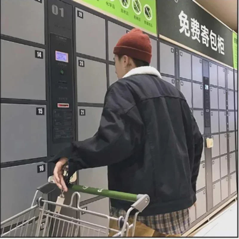 Denim Jackets Man Padding Jeans Coat for Men Slim Fit Warm with Sheep Padded Wool Black Cowboy High Quality Trendy Original G