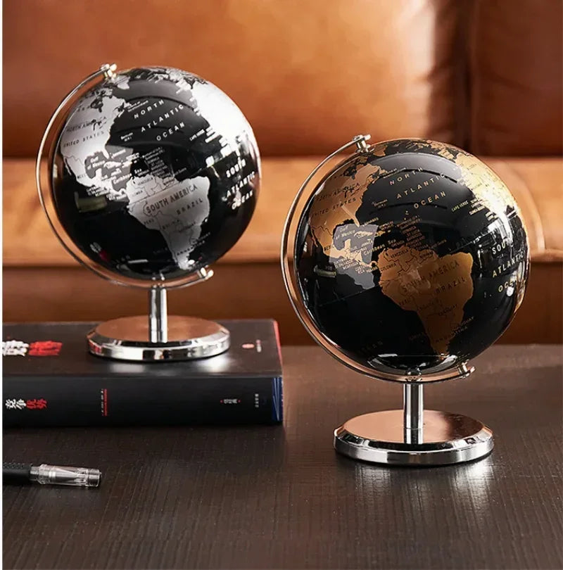 Globe Model for Decoration, Modern Office Desk Decor with Bookcase Study Bar  Living Room  Desktop Layout Display