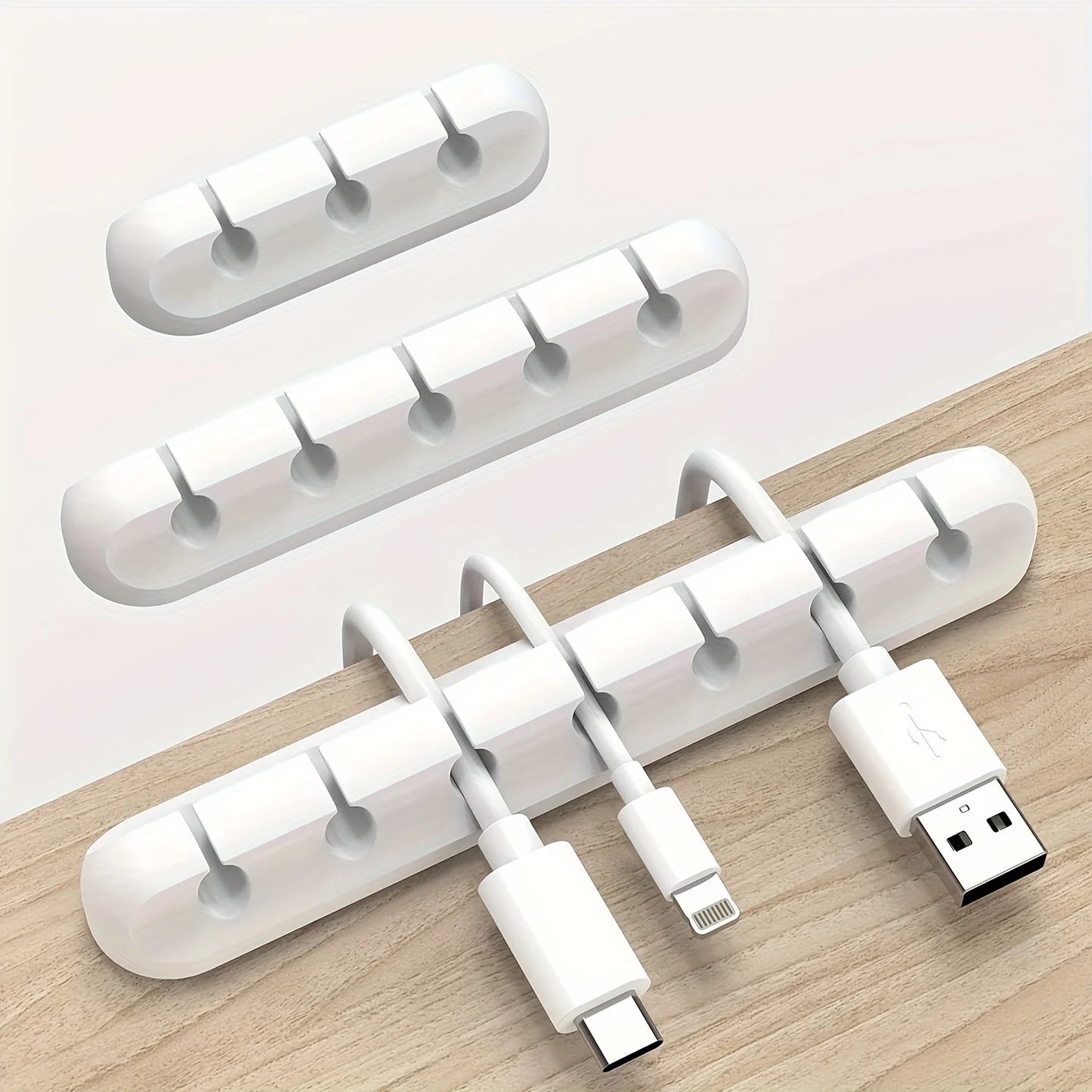 Cable Organizer Box, USB Cable Organizer, Cable Management Box with Clips, Suitable for Desk, Car, Home and Office