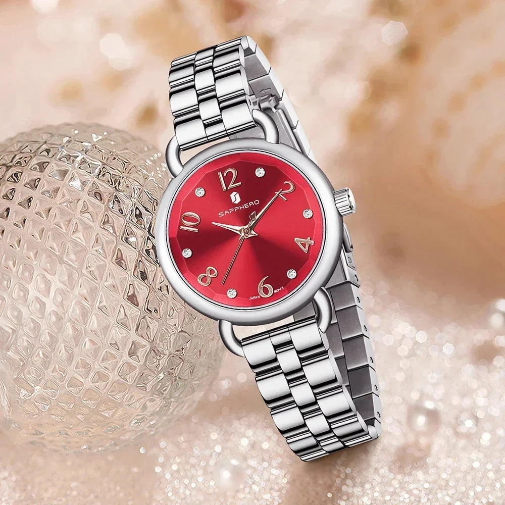 SAPPHERO Women's watches Fashion versatile women watch Light luxury Ultra-thin Women's watches Stainless steel straps Gift Clock