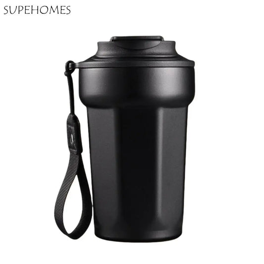 Durable Stainless Steel Eight-Angle Coffee Cup Large Capacity Portable Thermal Cup with Lid Vacuum Insulated Cup Hot Cold Drinks