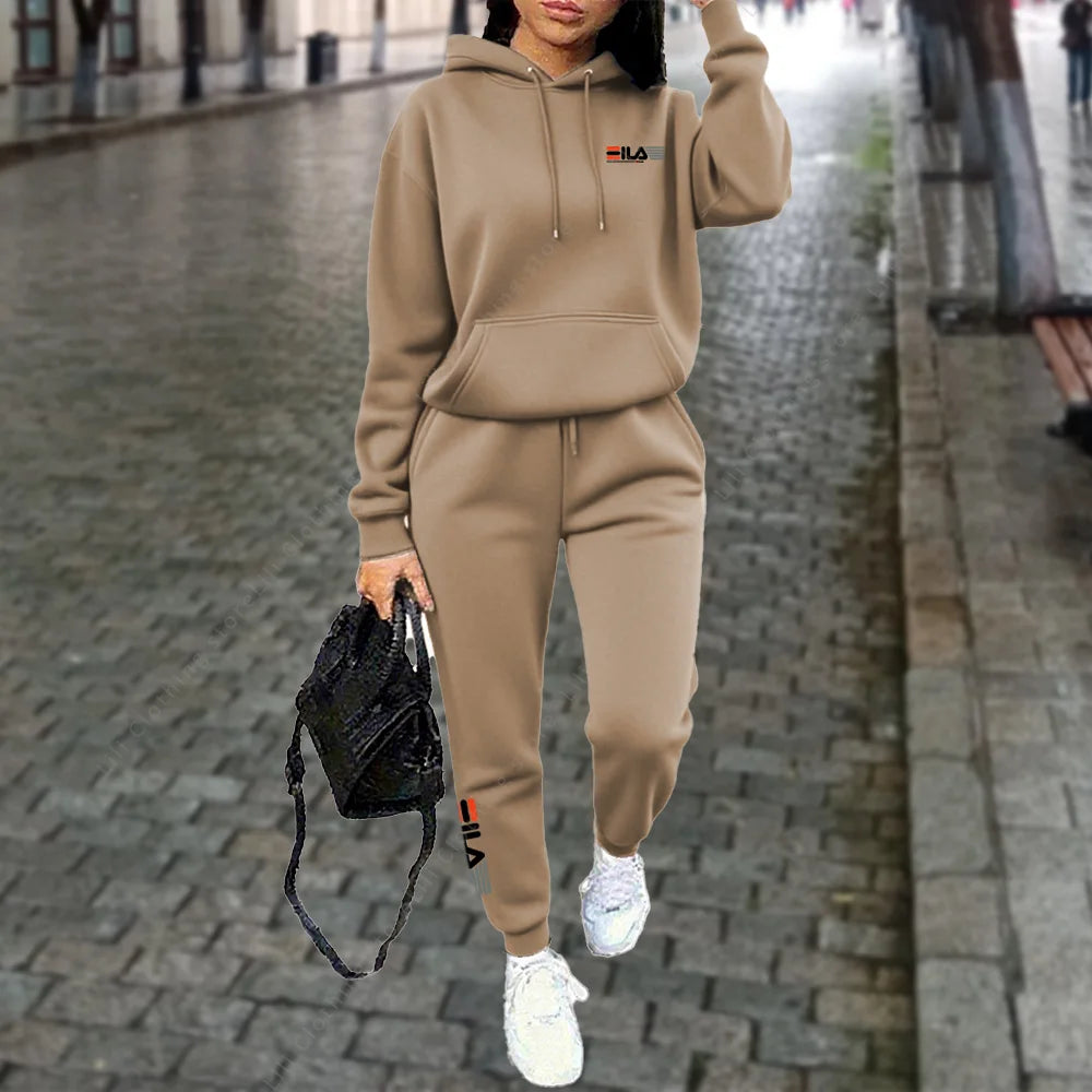 Women's Tracksuit Hoodies Trousers 2PCS Suit Winter Sports Jogging Outfits Fashion Street Designer Clothes for Women Pants Set