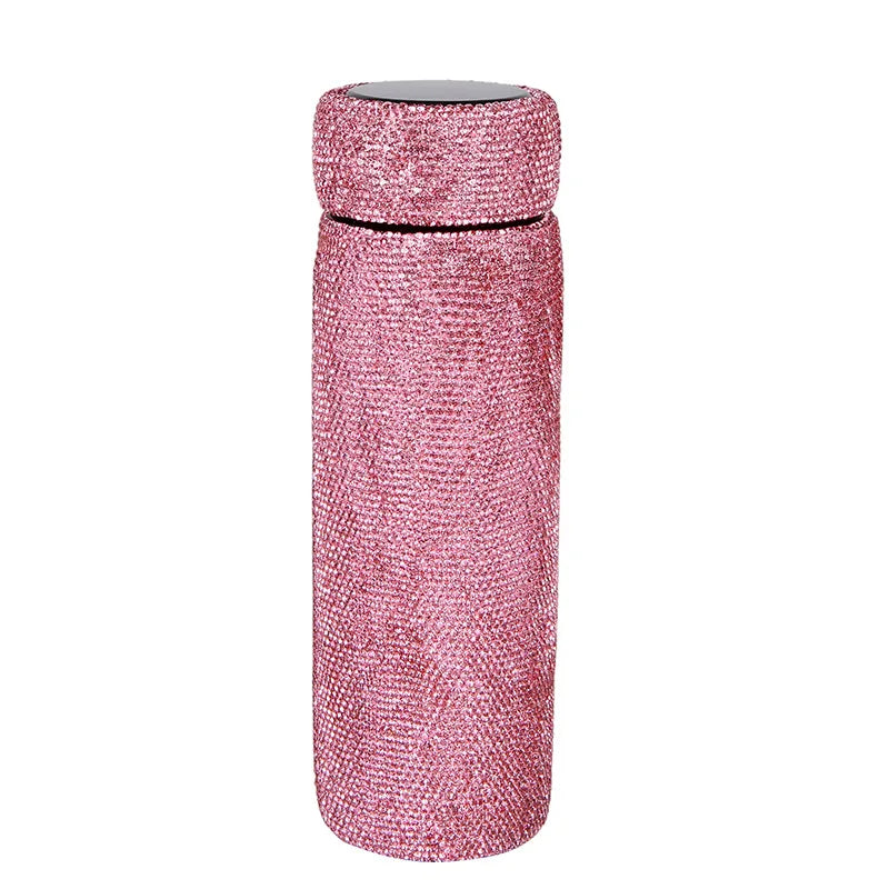 500ml Sparkling Diamond Intelligent temperature display Insulated Cup Stainless Steel Water Bottle Portable Travel Vacuum Flasks