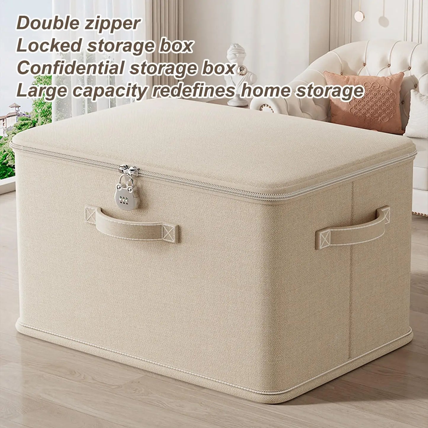 Large Storage Box with Lock Stackable Storage Container Secure with Handle Locking Organizing Bin Washable Shelf Baskets for