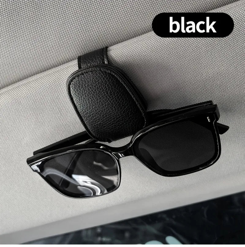 Sunglasses Holders For Car Magnetic Genuine PU Leather Sunglasses Clip For Car Visor Glasses Hanger Clip