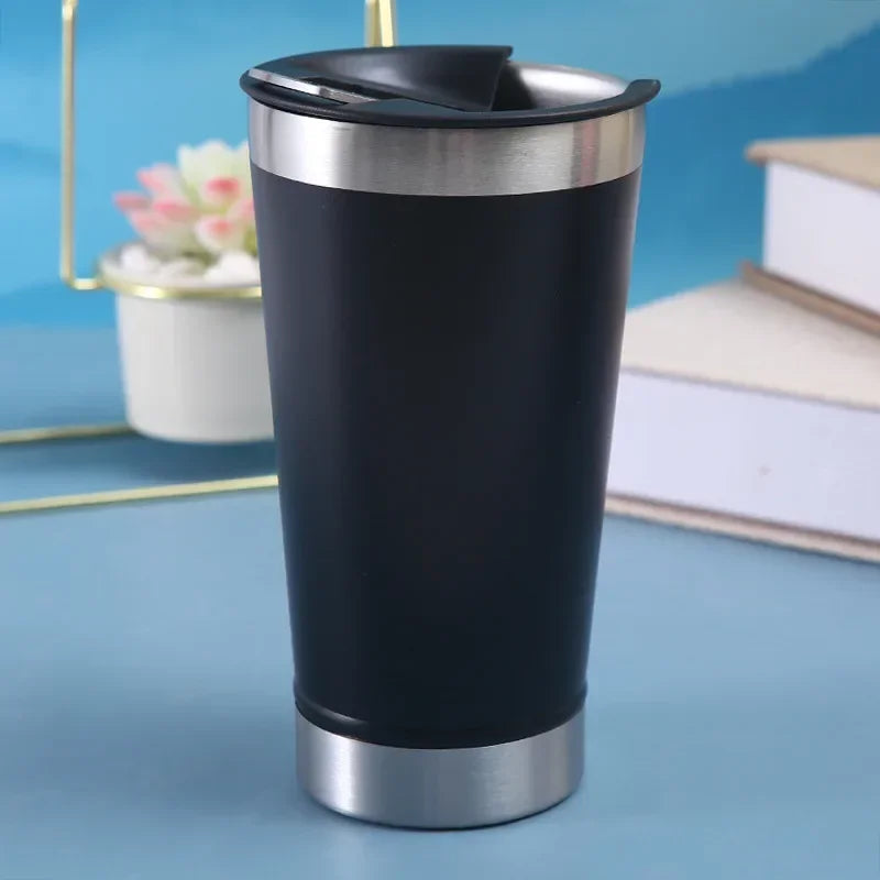 Thermal Cup with Lid and Opener 473ml Copo Térmico Com Tampa Cold Beer Thermos Insulated Water Bottle Keeps Cold