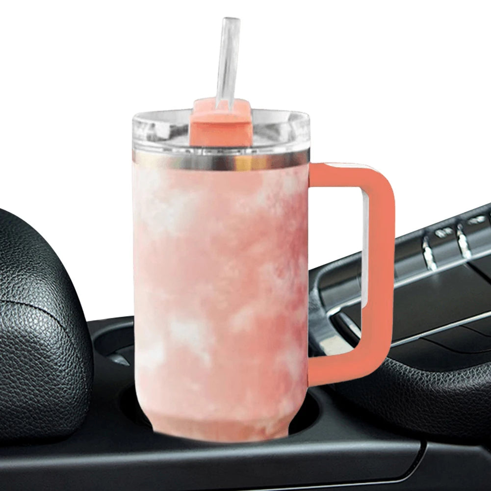 Stainless Steel Thermal Travel Mug 40oz Insulated Water Bottle with Straw Vacuum Insulated Car Mug Thermal Iced Travel Cup