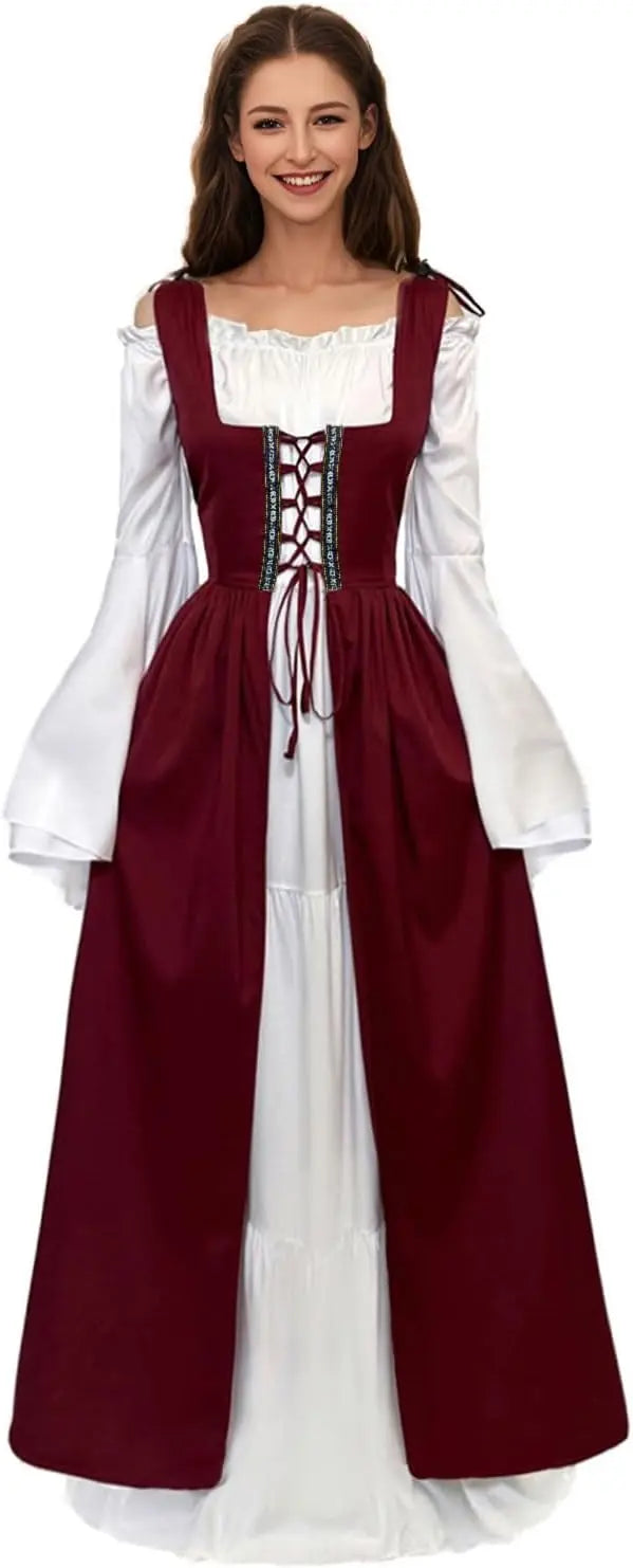 Women Medieval Dress Ren Faire Costume Renaissance Outfit  Dress Halloween Costume for Women