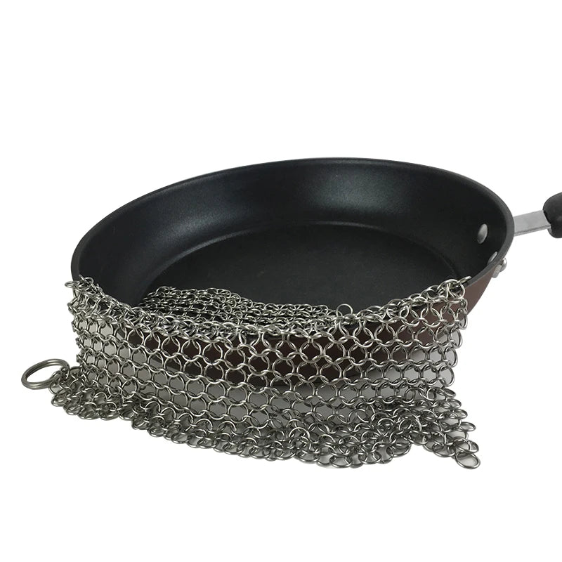 1Pcs Kitchen Cleaning Ring Stainless Steel Cleaner Chainmail Scrubber Accessories Reusable Washing Net Cleaning Tool for Home