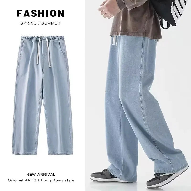 Mens Jeans Large Denim Jeans for Teens Trousers for Men Jean Baggy Pants Men's Fashion Man Male Streetwear Korean Men´s